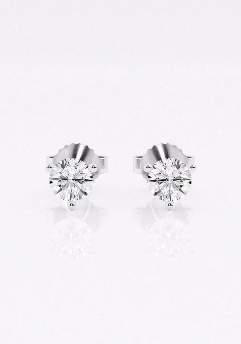 1/2 ctw Round Near-Colorless Lab Grown Diamond Three Prong Martini Stud Earrings