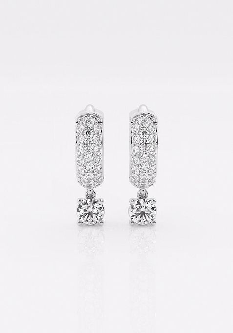  1/2 ctw Round Lab Grown Diamond Huggie Hoop Earrings