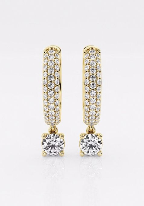   7/8 ctw Round Lab Grown Diamond Huggie Hoop Earrings