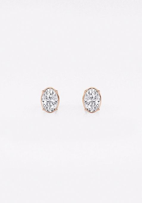 1/2 ctw Oval Lab Grown Diamond Solitaire Stud Earrings