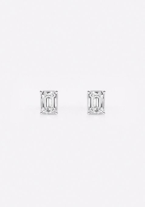 1/2 ctw Emerald Lab Grown Diamond Solitaire Stud Earrings