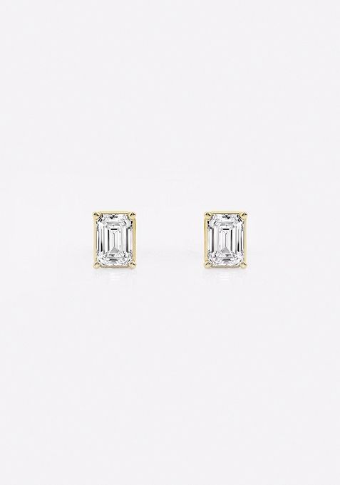 1/2 ctw Emerald Lab Grown Diamond Solitaire Stud Earrings