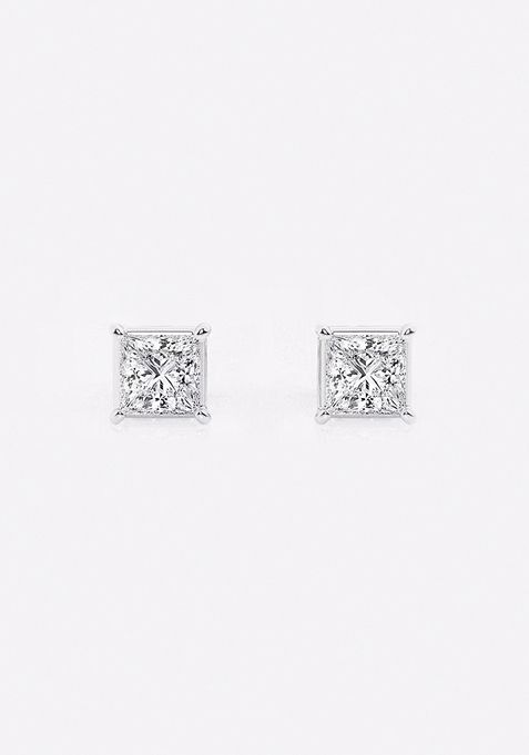 1/2 ctw Princess Lab Grown Diamond Stud Earrings