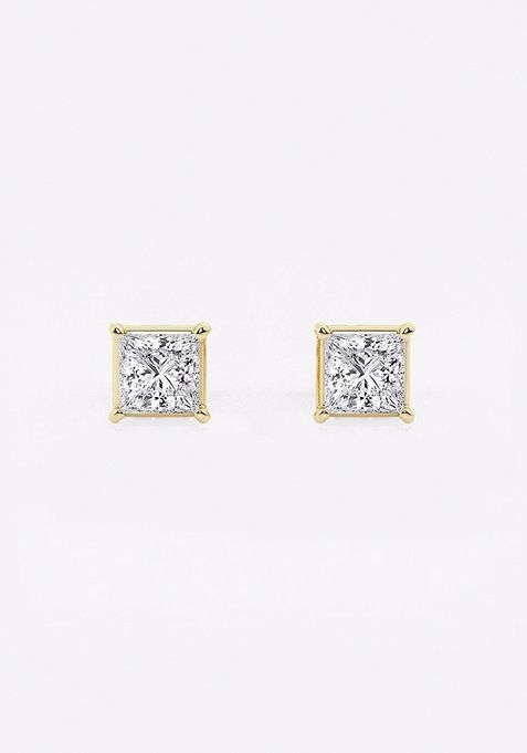 1/2 ctw Princess Lab Grown Diamond Stud Earrings