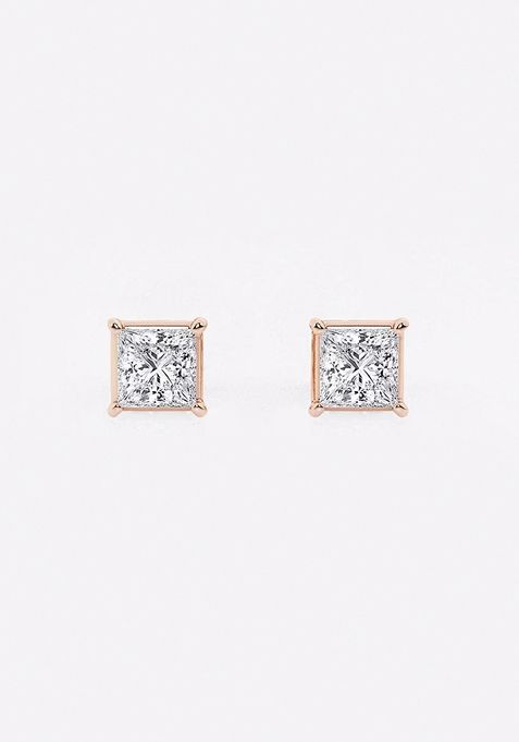 1/2 ctw Princess Lab Grown Diamond Stud Earrings