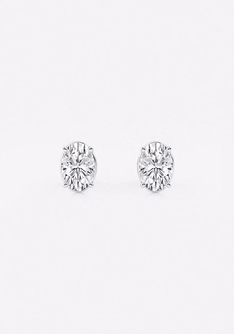 1 ctw Oval Lab Grown Diamond Solitaire Stud Earrings