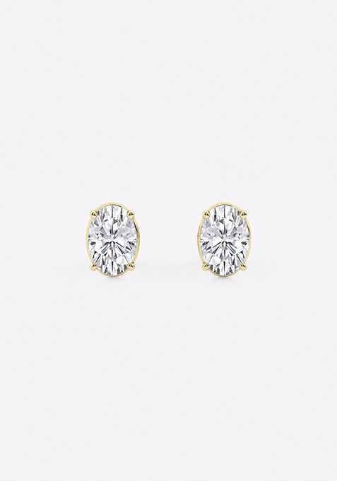 1 ctw Oval Lab Grown Diamond Solitaire Stud Earrings