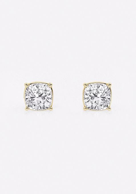 1 ctw Cushion Lab Grown Diamond Solitaire Stud Earrings