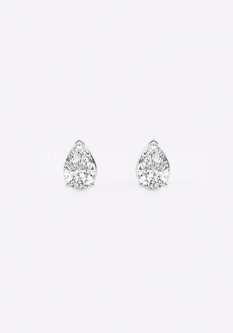 1 ctw Pear Lab Grown Diamond Solitaire Stud Earrings