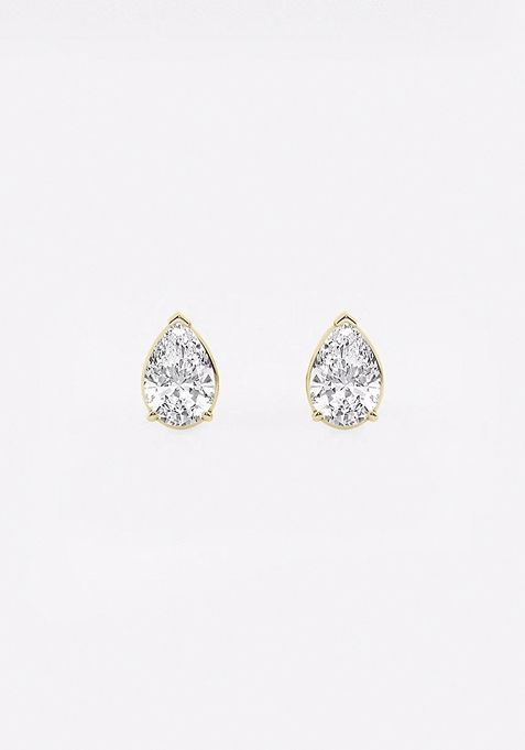 1 ctw Pear Lab Grown Diamond Solitaire Stud Earrings