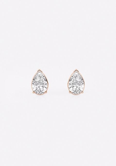 1 ctw Pear Lab Grown Diamond Solitaire Stud Earrings