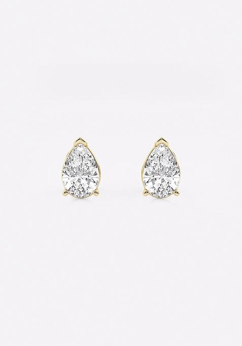 1 1/2 ctw Pear Lab Grown Diamond Solitaire Certified Stud Earrings