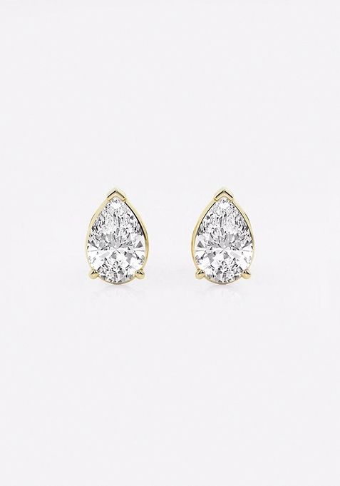 2 ctw Pear Lab Grown Diamond Solitaire Certified Stud Earrings