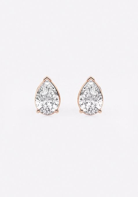 2 ctw Pear Lab Grown Diamond Solitaire Certified Stud Earrings