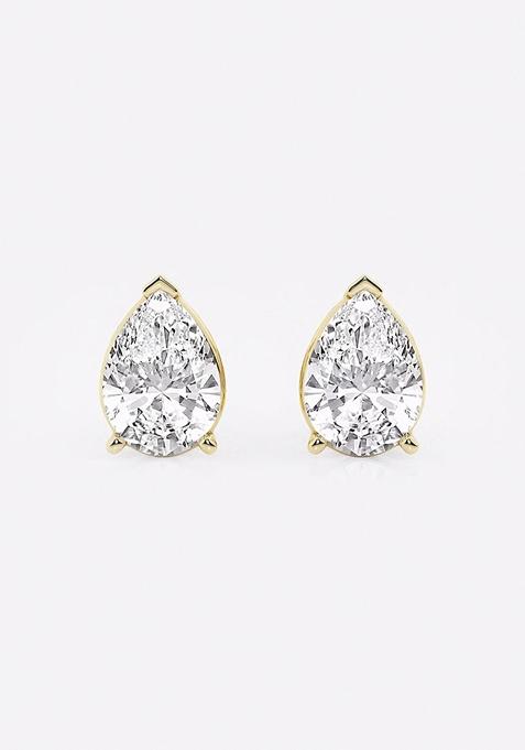 4 ctw Pear Lab Grown Diamond Solitaire Certified Stud Earrings