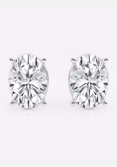 5 ctw Oval Lab Grown Diamond Solitaire Certified Stud Earrings