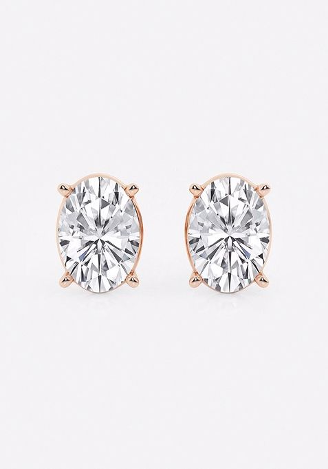 5 ctw Oval Lab Grown Diamond Solitaire Certified Stud Earrings