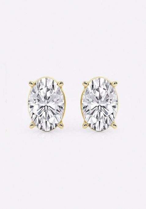 6 ctw Oval Lab Grown Diamond Solitaire Certified Stud Earrings