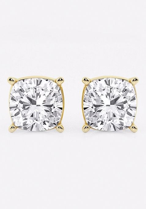 6 ctw Cushion Lab Grown Diamond Solitaire Certified Stud Earrings