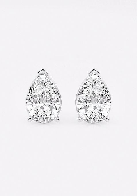 6 ctw Pear Lab Grown Diamond Solitaire Certified Stud Earrings