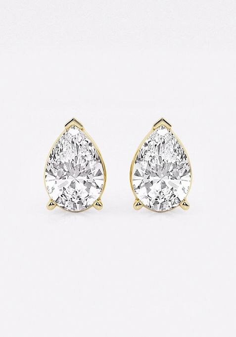 6 ctw Pear Lab Grown Diamond Solitaire Certified Stud Earrings