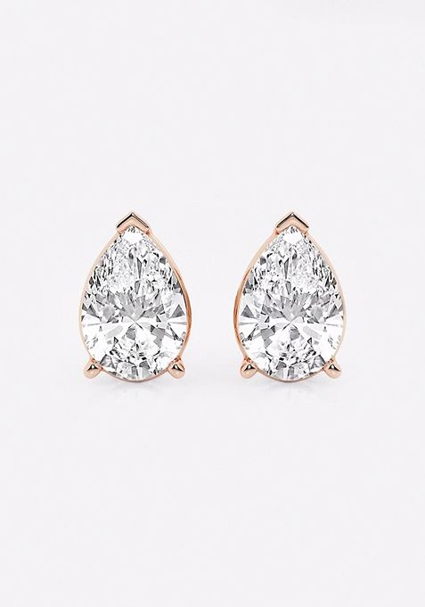 6 ctw Pear Lab Grown Diamond Solitaire Certified Stud Earrings