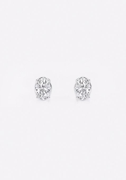 1/2 ctw Oval Lab Grown Diamond Solitaire Stud Earrings