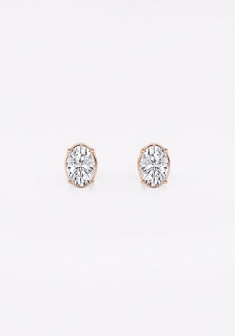 1/2 ctw Oval Lab Grown Diamond Solitaire Stud Earrings