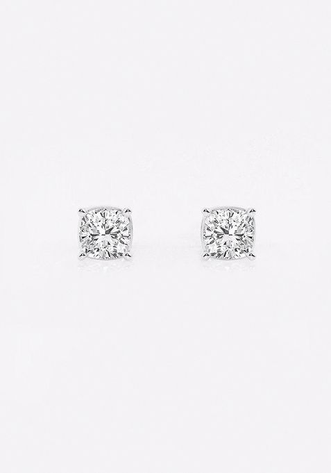 1/2 ctw Cushion Lab Grown Diamond Solitaire Stud Earrings