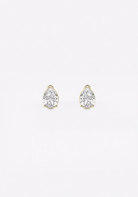 1/2 ctw Pear Lab Grown Diamond Solitaire Stud Earrings