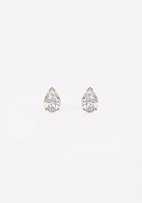 1/2 ctw Pear Lab Grown Diamond Solitaire Stud Earrings