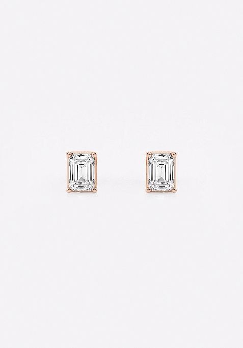 1/2 ctw Emerald Lab Grown Diamond Solitaire Stud Earrings