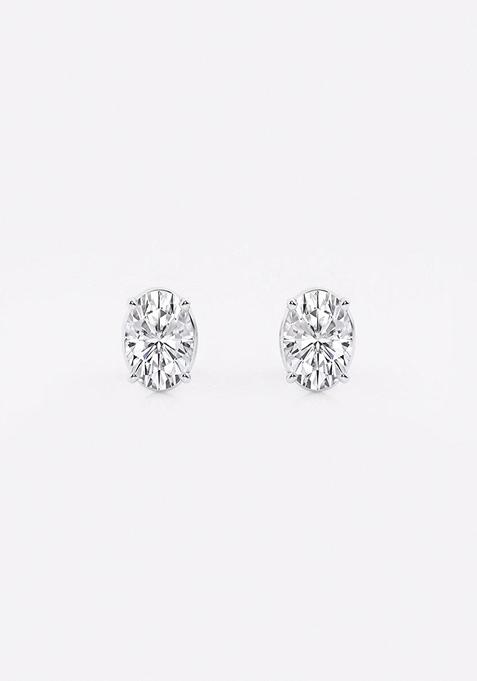 1 ctw Oval Lab Grown Diamond Solitaire Stud Earrings