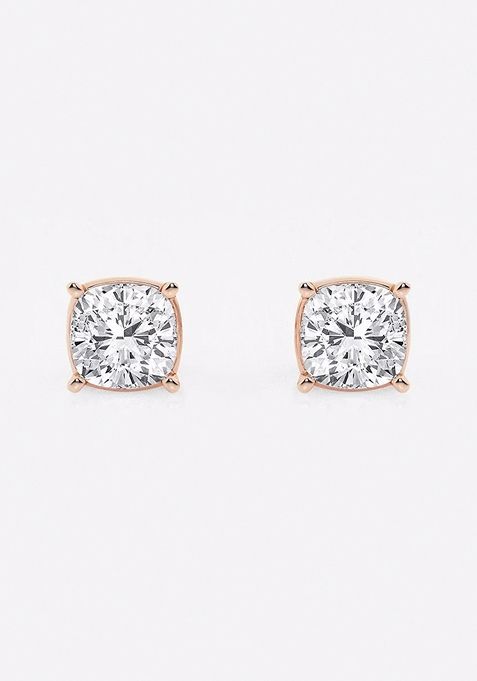 1 1/2 ctw Cushion Lab Grown Diamond Solitaire Certified Stud Earrings