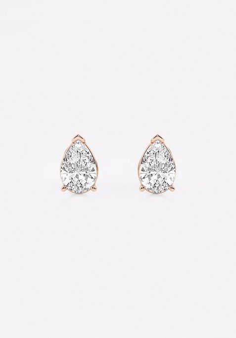 1 1/2 ctw Pear Lab Grown Diamond Solitaire Certified Stud Earrings