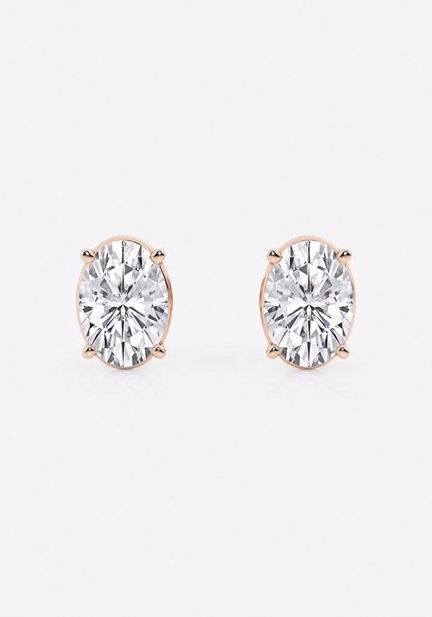 3 ctw Oval Lab Grown Diamond Solitaire Certified Stud Earrings