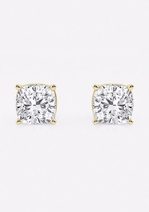 3 ctw Cushion Lab Grown Diamond Solitaire Certified Stud Earrings