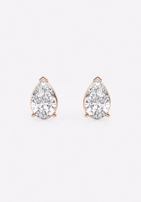 3 ctw Pear Lab Grown Diamond Solitaire Certified Stud Earrings