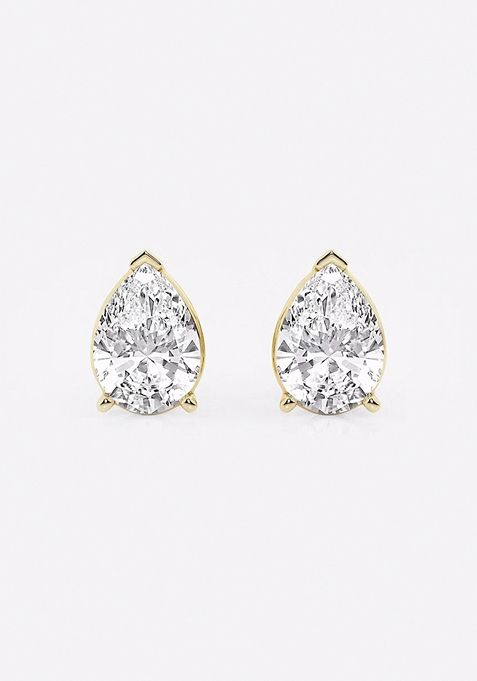 4 ctw Pear Lab Grown Diamond Solitaire Certified Stud Earrings