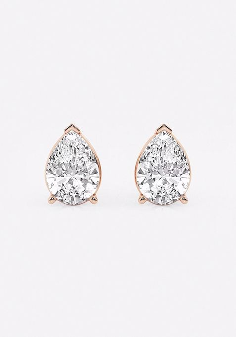 4 ctw Pear Lab Grown Diamond Solitaire Certified Stud Earrings