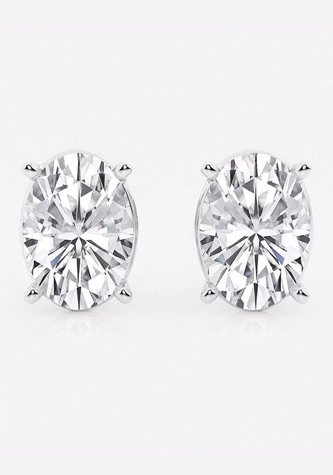 5 ctw Oval Lab Grown Diamond Solitaire Certified Stud Earrings