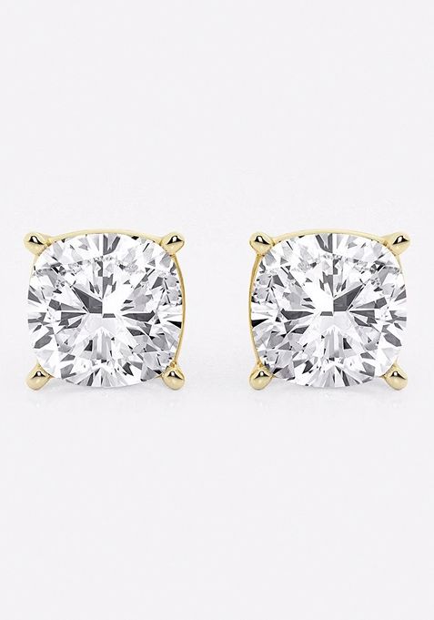 5 ctw Cushion Lab Grown Diamond Solitaire Certified Stud Earrings