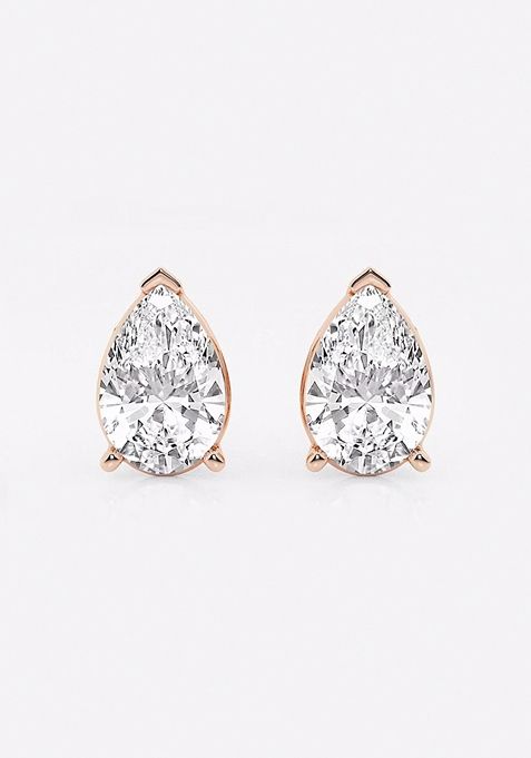 5 ctw Pear Lab Grown Diamond Solitaire Certified Stud Earrings