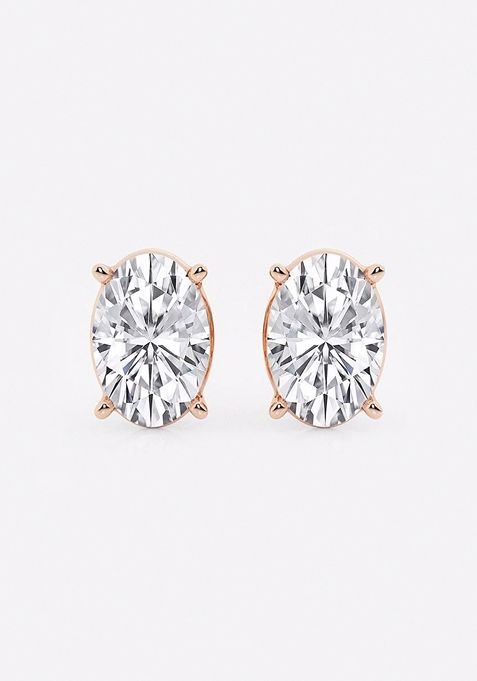 6 ctw Oval Lab Grown Diamond Solitaire Certified Stud Earrings