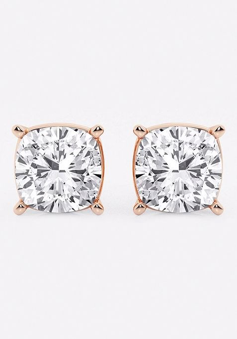 6 ctw Cushion Lab Grown Diamond Solitaire Certified Stud Earrings