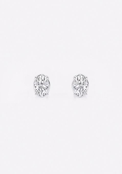 1/2 ctw Oval Lab Grown Diamond Solitaire Stud Earrings