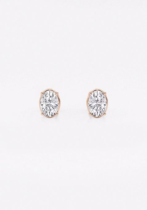 1/2 ctw Oval Lab Grown Diamond Solitaire Stud Earrings