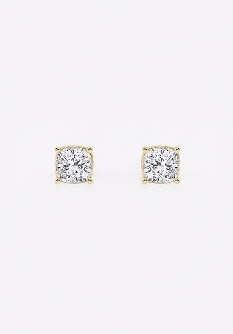 1/2 ctw Cushion Lab Grown Diamond Solitaire Stud Earrings