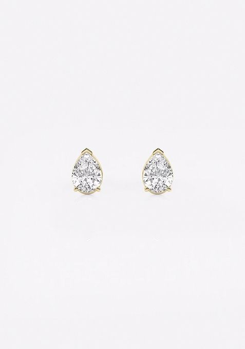 1/2 ctw Pear Lab Grown Diamond Solitaire Stud Earrings