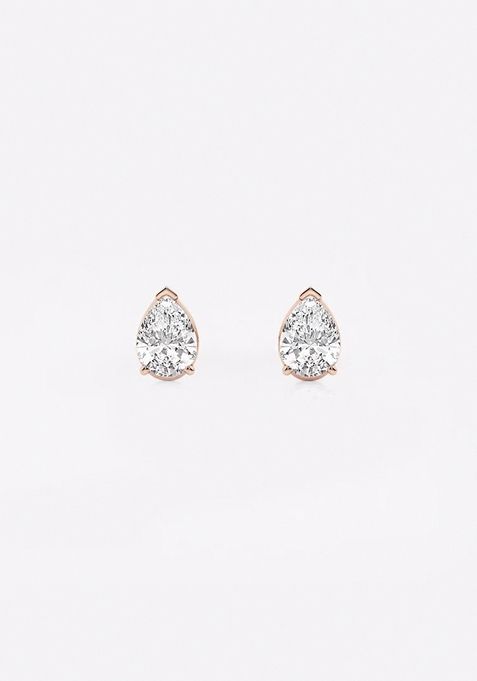 1/2 ctw Pear Lab Grown Diamond Solitaire Stud Earrings